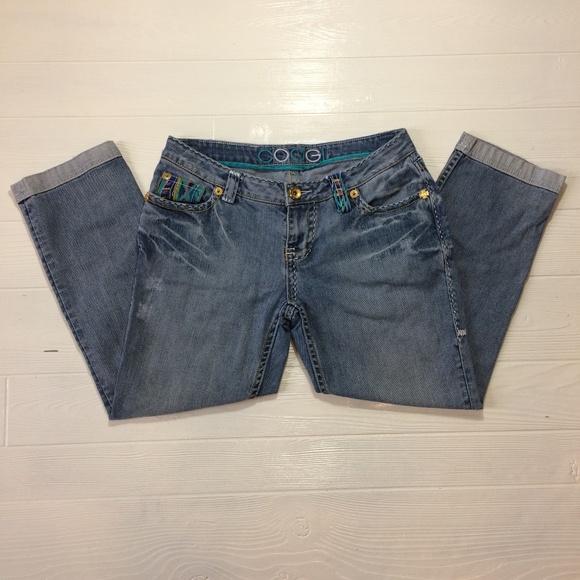 COOGI Denim - ❤️COOGI  Crop Ankle RollUp Jeans Embroidered 7/8
